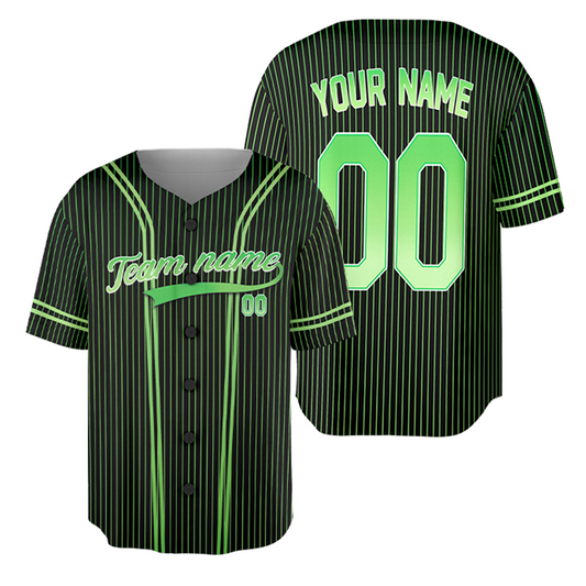 Customized Neon Green Jersey Pinstripe Green Jersey Uniform For Baseball Fans