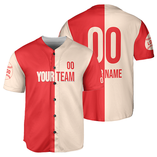 Custom Vintage Baseball Jerseys, Red - Beige Baseball Jerseys