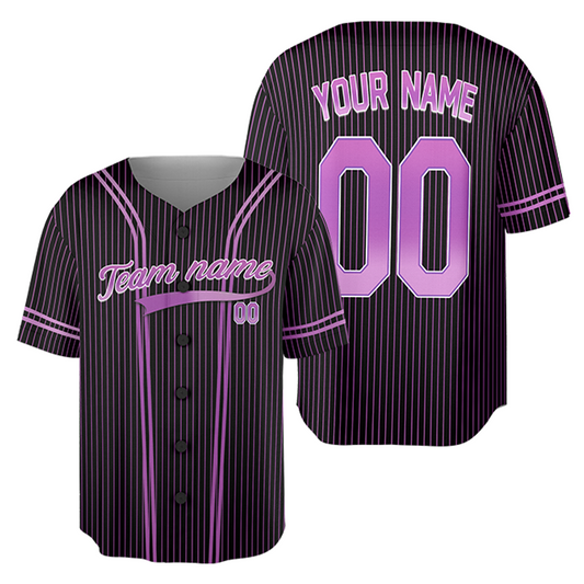 Customized Neon Purple Jersey Pinstripe Purple Galaxy Jersey Uniform For Baseball Fans