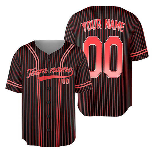 Customized Neon Red Jersey Pinstripe Red Galaxy Jersey Uniform