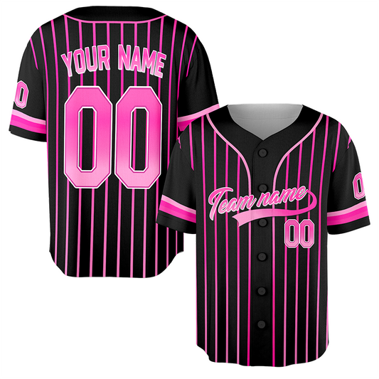 Customized Neon Pink Jersey Pinstripe Pink Jersey For Baseball Fans Baseball Lovers