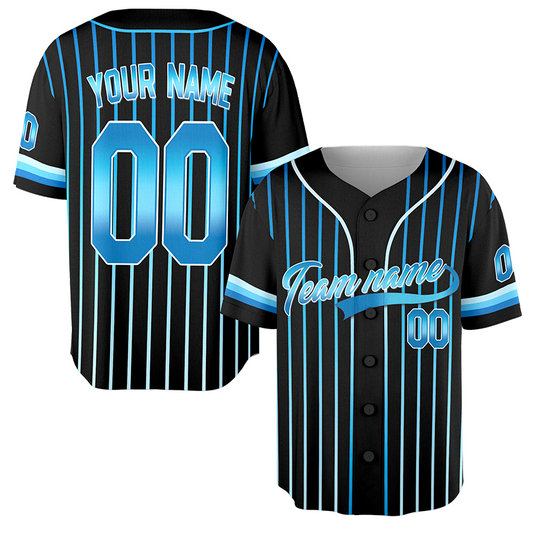 Customized Neon Blue Jersey Pinstripe Blue Jersey For Baseball Fans Baseball Lovers