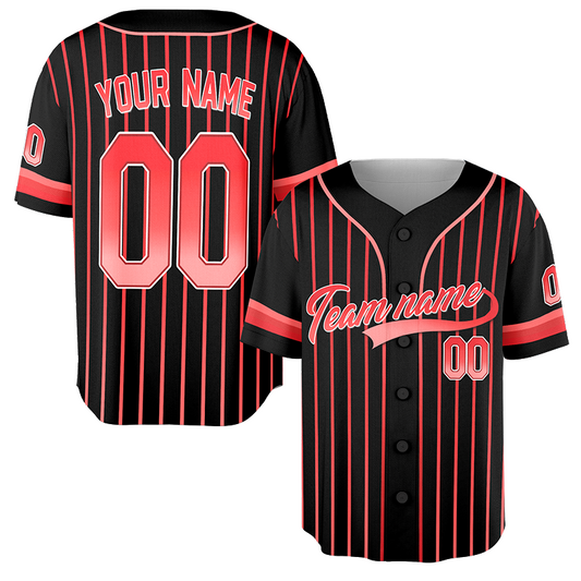 Customized Neon Red Jersey Pinstripe Red Jersey For Baseball Fans Baseball Lovers