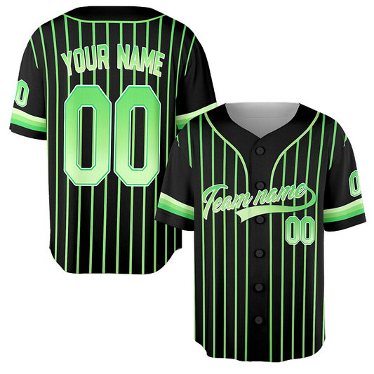 Customized Neon Green Jersey Pinstripe Green Jersey For Baseball