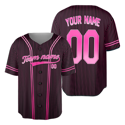 Customized Neon Pink Jersey Pinstripe Pink Galaxy Jersey Uniform For Baseball Fans