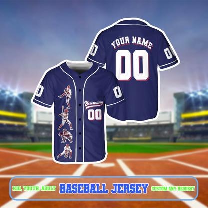 Custom Team Name And Number Vintage Baseball Player