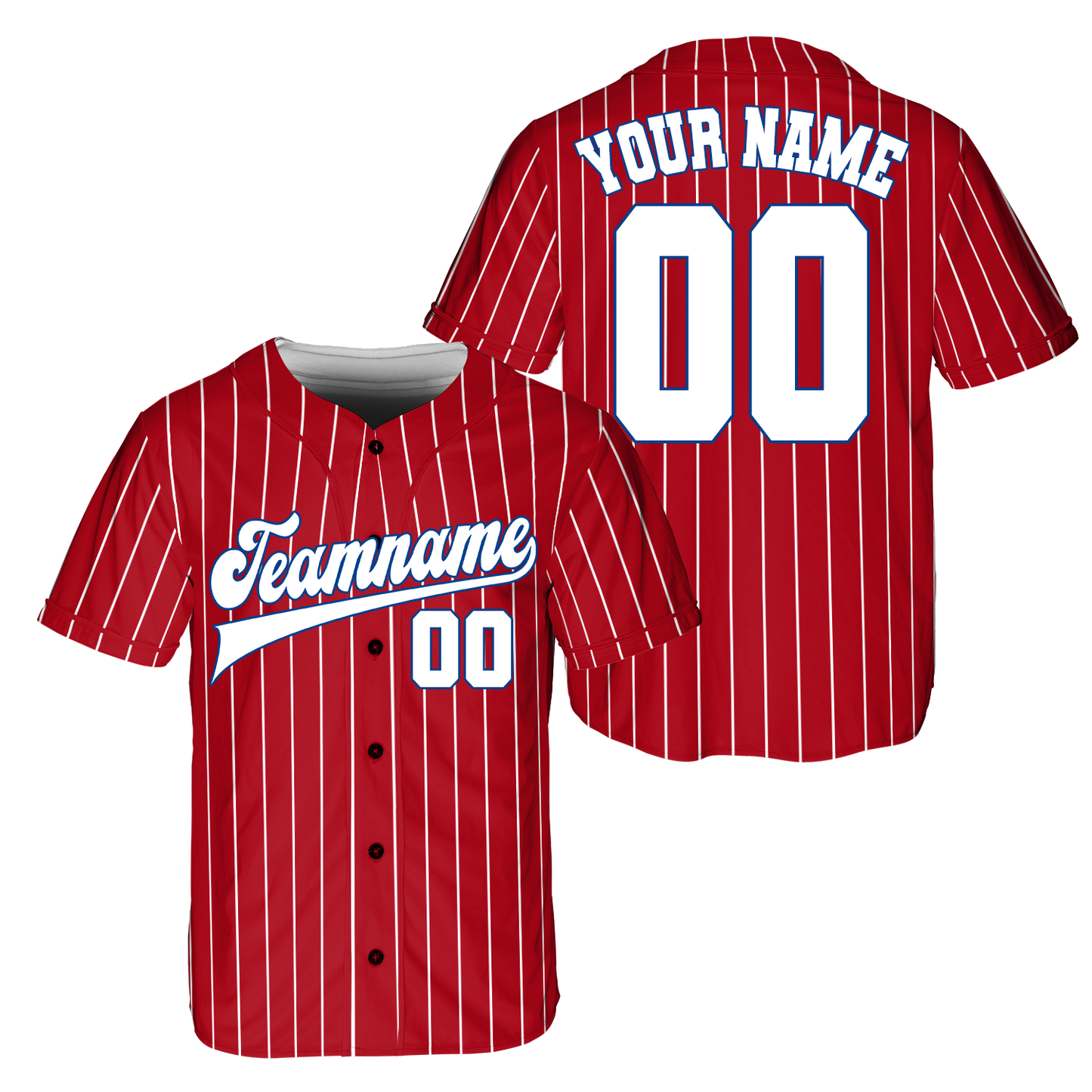 Custom Red- White Stripe Fashion Baseball Jerseys