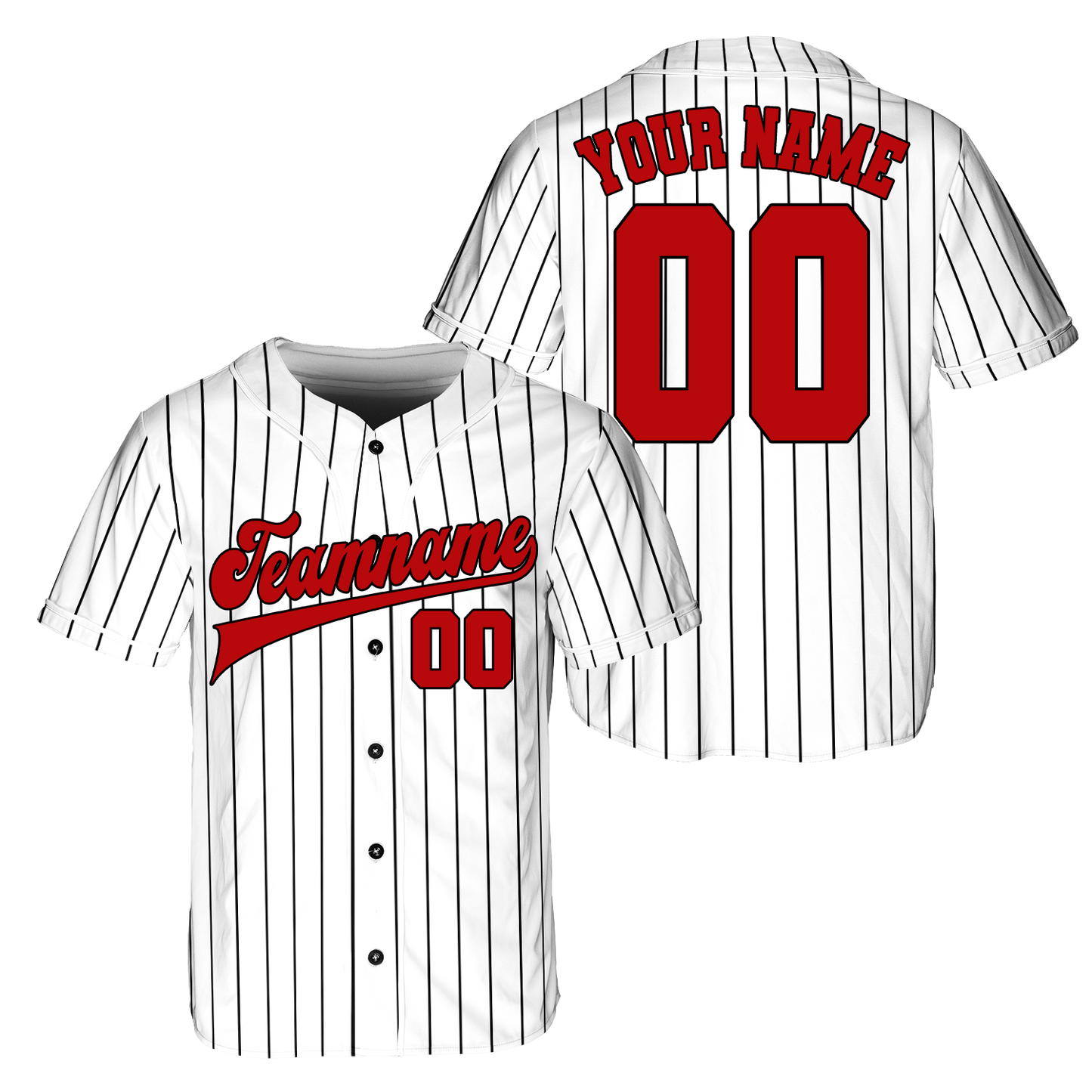 Custom White - Red Stripe Fashion Baseball Jerseys