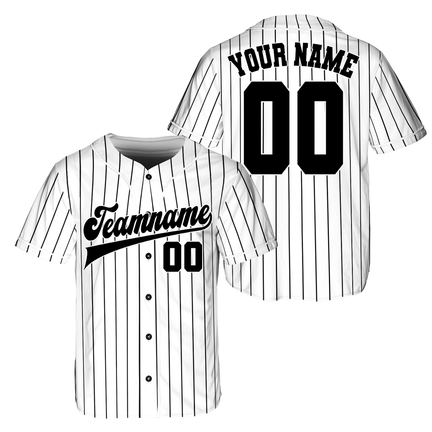 Custom White - Black Stripe Fashion Baseball Jerseys