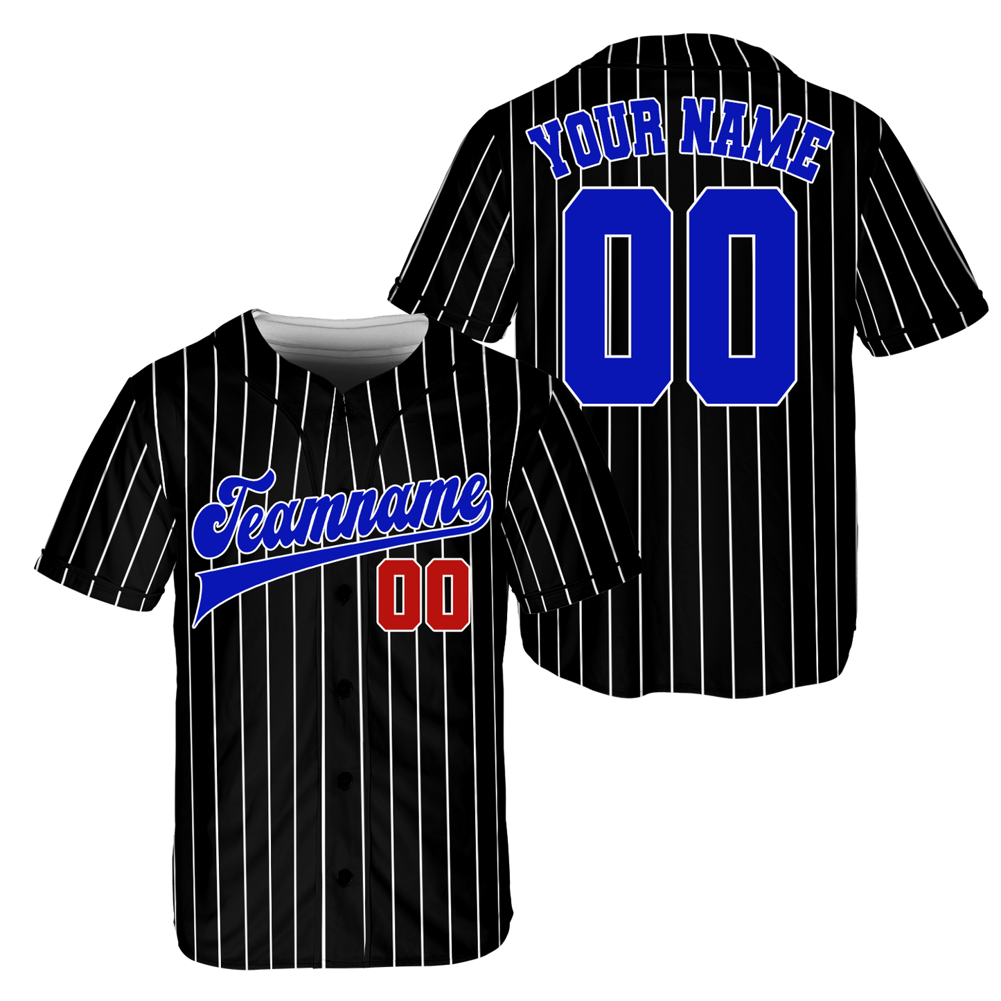 Custom Black - Navy Stripe Fashion Baseball Jerseys