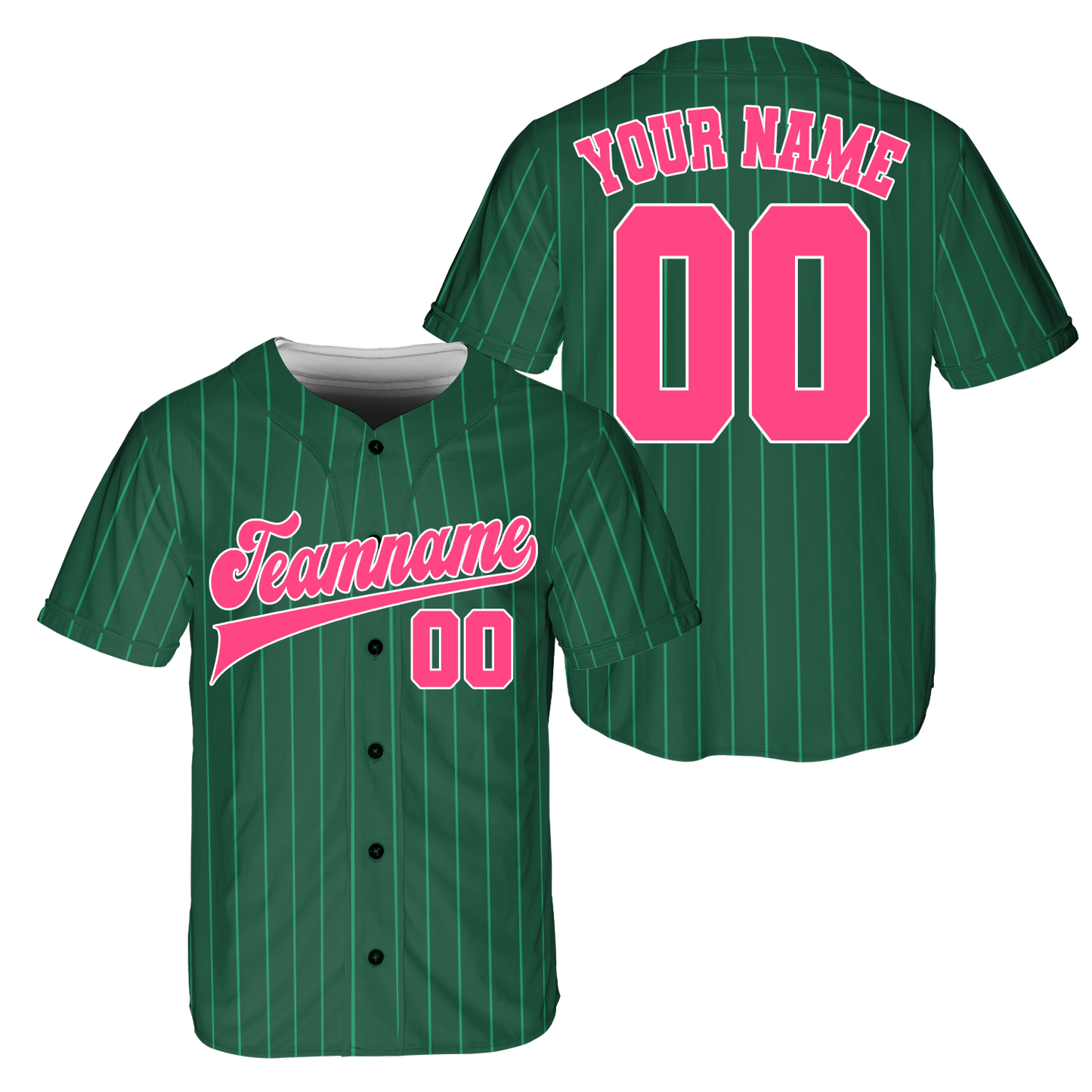 Custom Green - Pink Stripe Fashion Baseball Jerseys