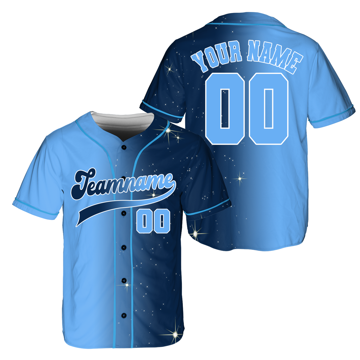 Custom Blue - Navy Gradient Baseball Jerseys for Your Team