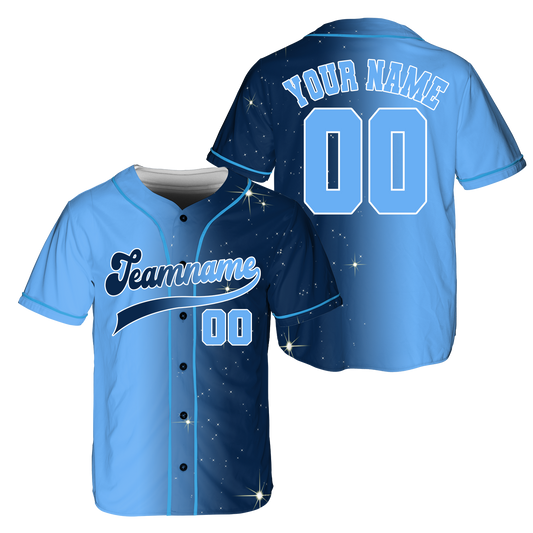 Custom Blue - Navy Gradient Baseball Jerseys