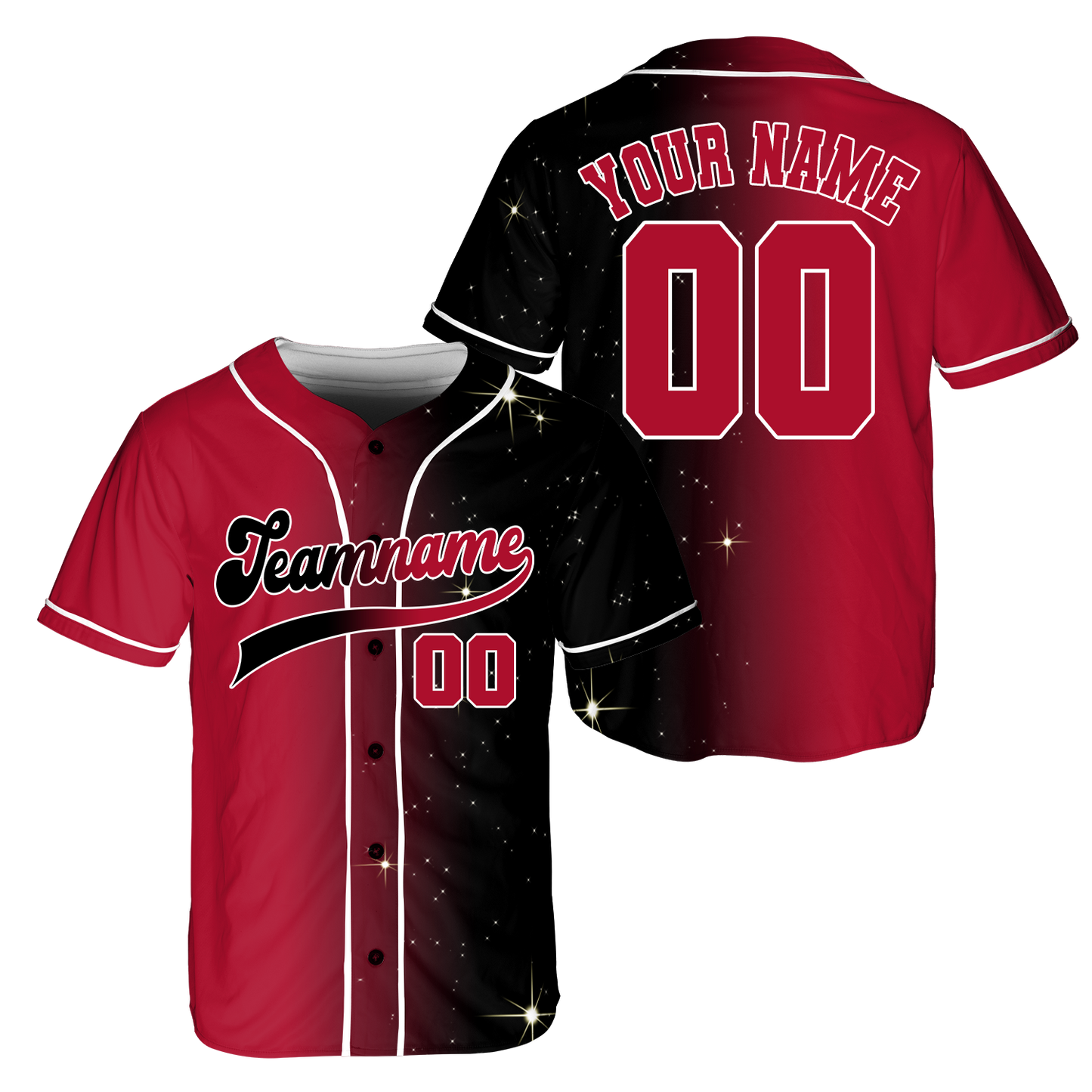 Custom Red - Black Gradient Baseball Jerseys for Your Team