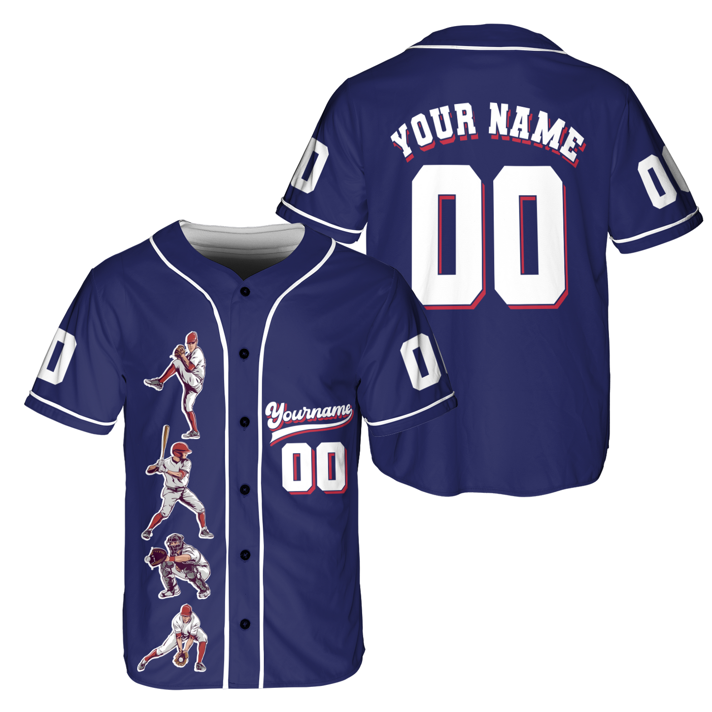 Custom Team Name And Number Vintage Baseball Player