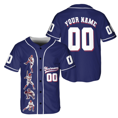 Custom Team Name And Number Vintage Baseball Player