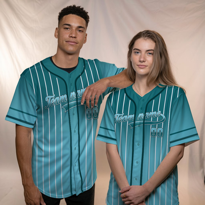 Custom Neon Cyan Green Galaxy Baseball Jersey Uniforms