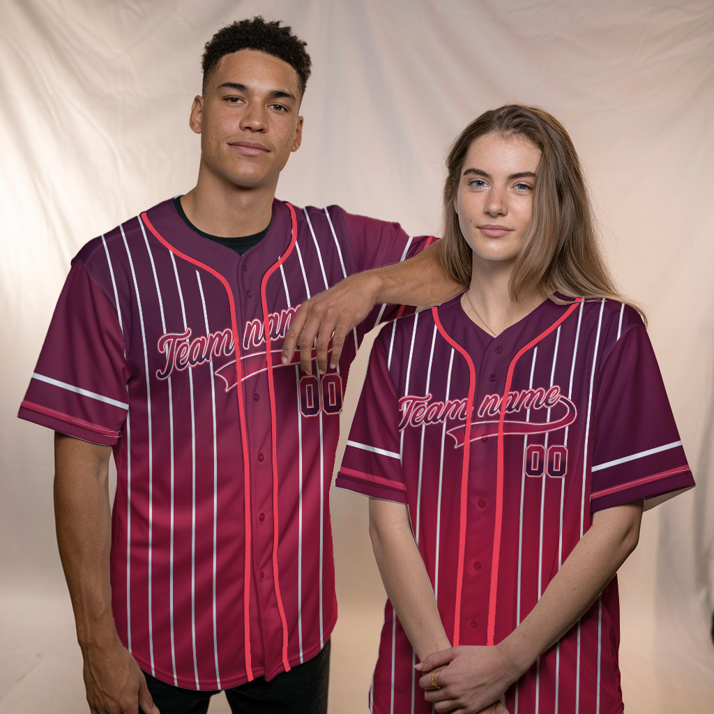 Custom Neon Red Galaxy Baseball Jersey Uniforms