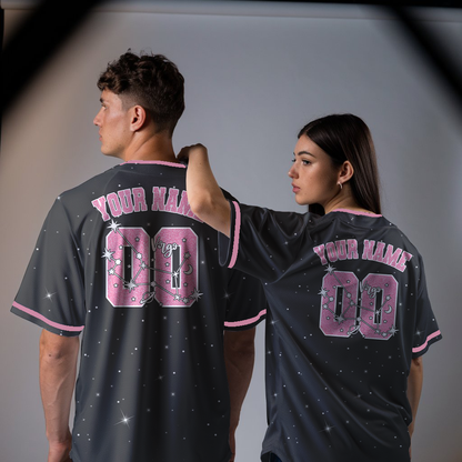 Custom Star Zodiac constellation, Grey baseball jersey