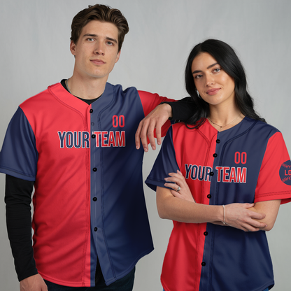 Custom Vintage Baseball Jerseys, Red - Navy Baseball Jerseys