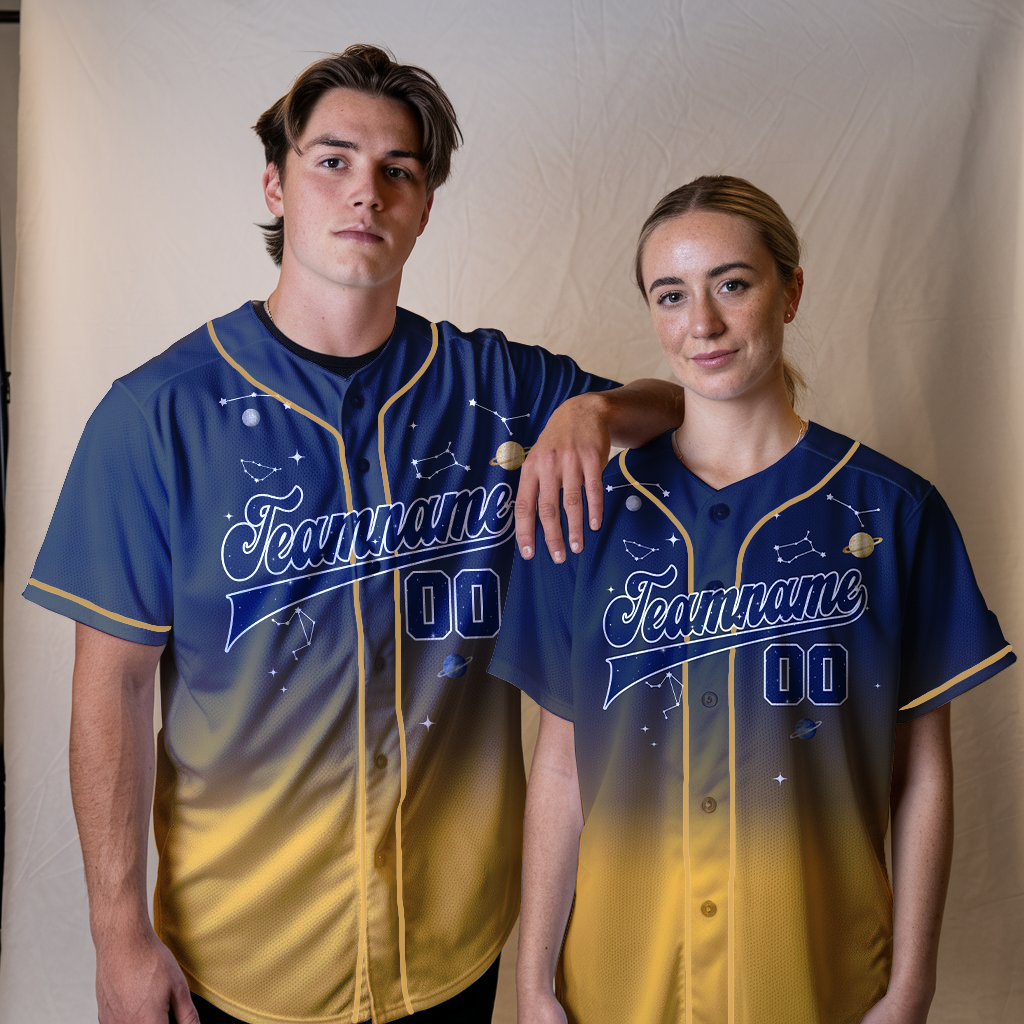 Custom Universe Baseball Jersey, Yellow Baseball Jerseys