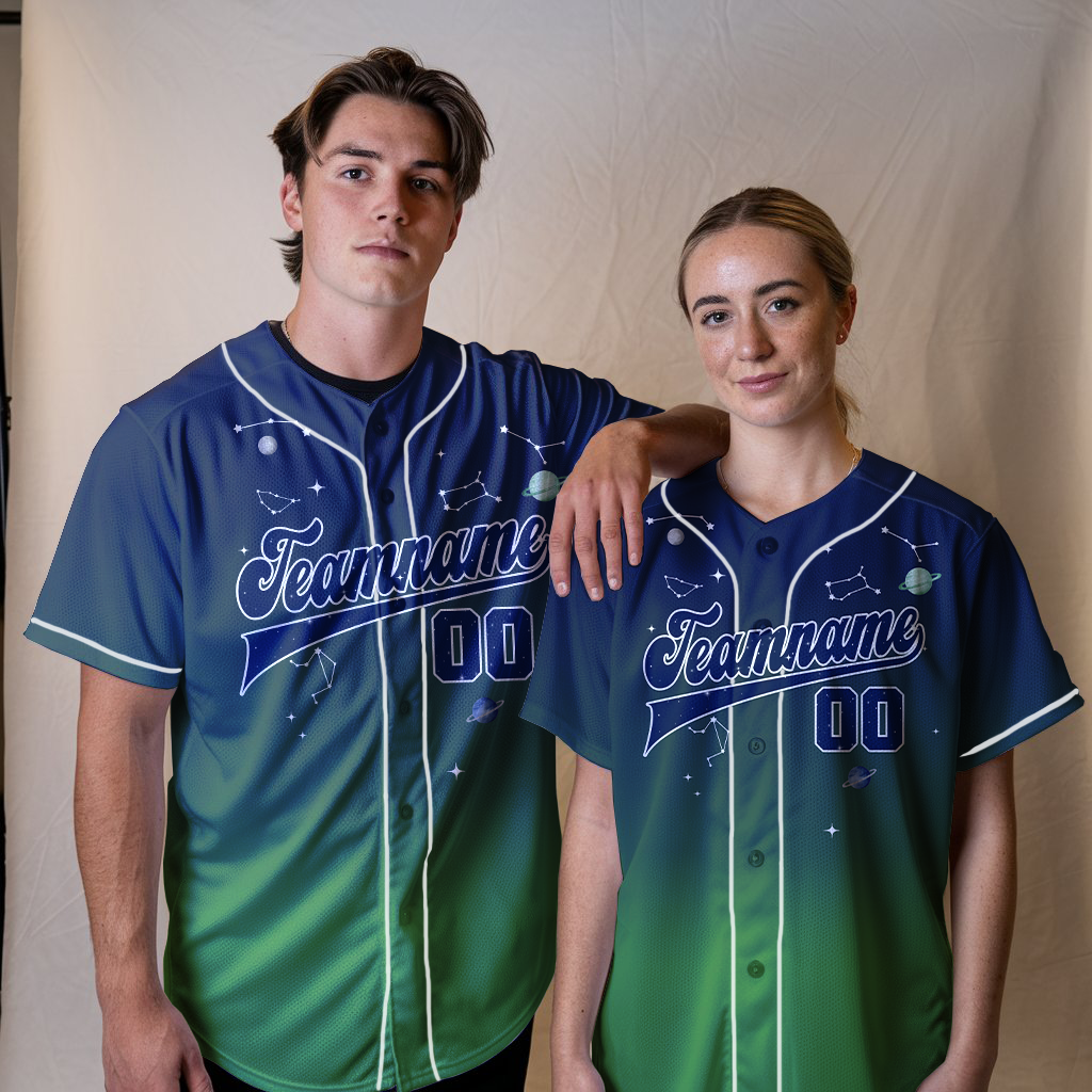 Custom Universe Baseball Jersey, Green Baseball Jerseys