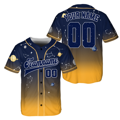 Custom Universe Baseball Jersey, Yellow Baseball Jerseys