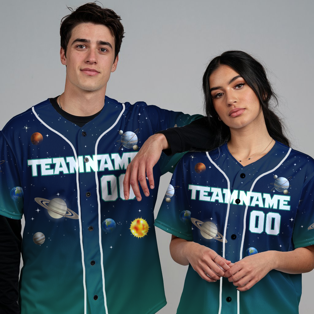 Custom Green Planet Universe Baseball Jerseys