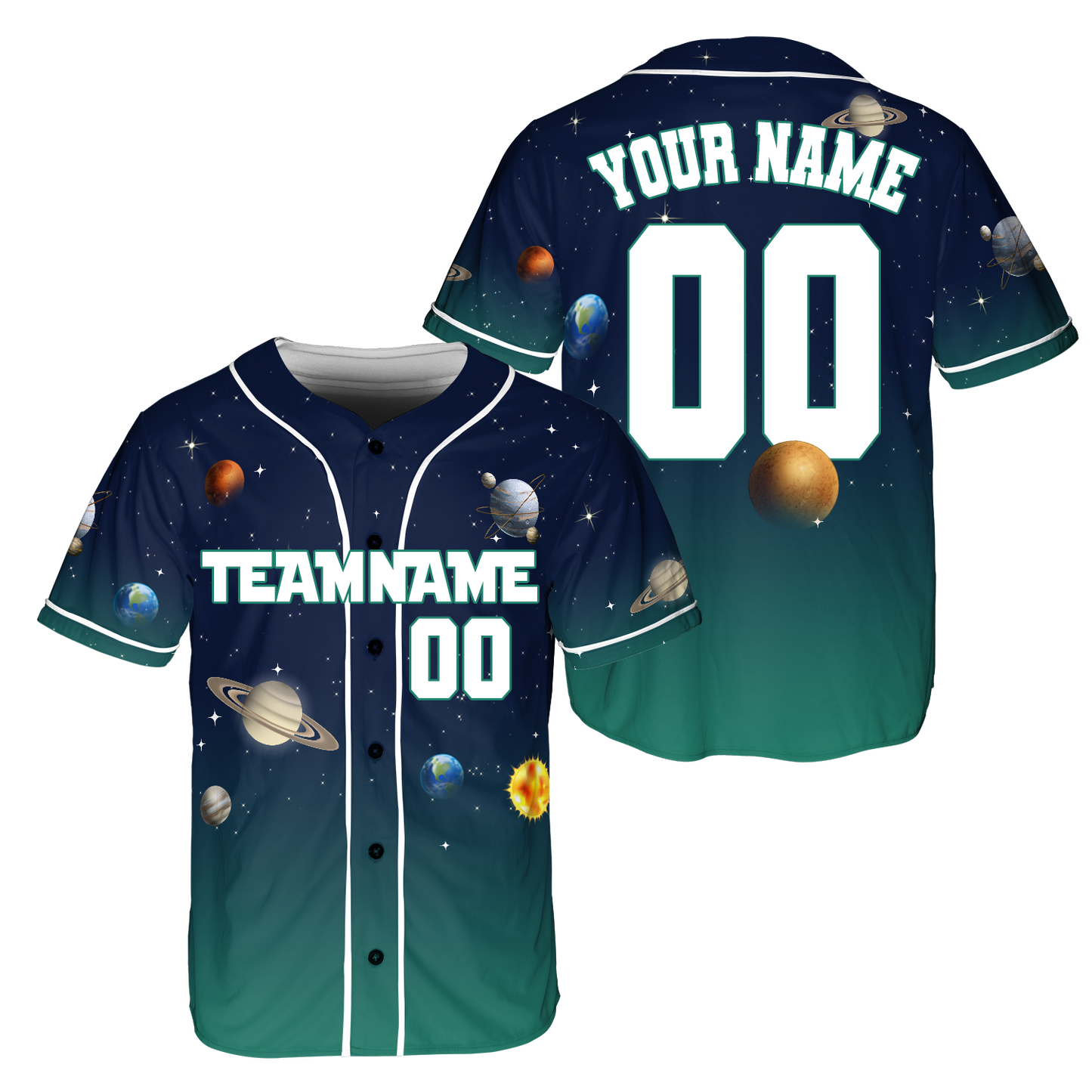 Custom Green Planet Universe Baseball Jerseys