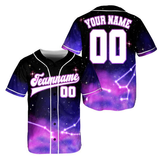 Custom Purple Universe, Galaxy Baseball Jerseys