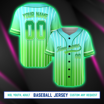 Custom Neon Green Galaxy Baseball Jersey Uniforms