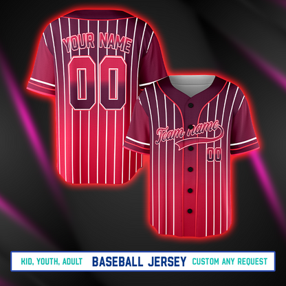 Custom Neon Red Galaxy Baseball Jersey Uniforms