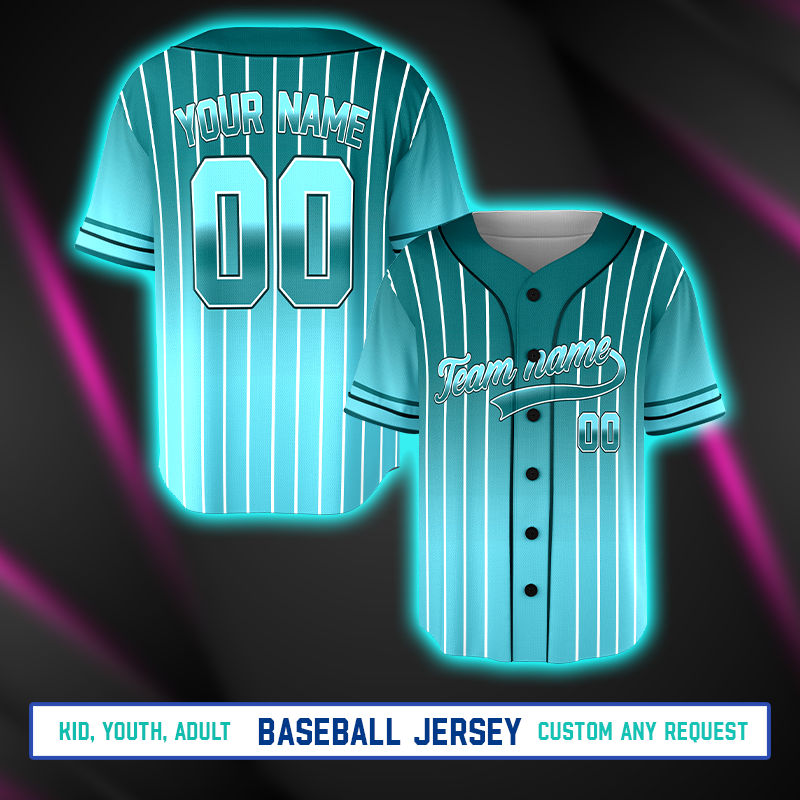 Custom Neon Cyan Green Galaxy Baseball Jersey Uniforms