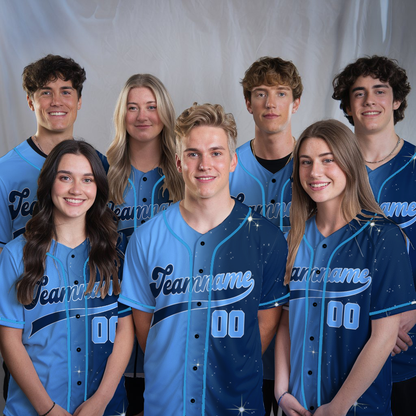 Custom Blue - Navy Gradient Baseball Jerseys for Your Team